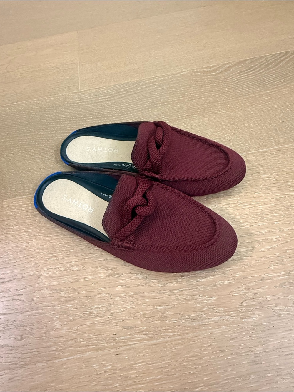 Rothy's women’s Braided Knot Slip-On Loafers in Burgundy size 5.5